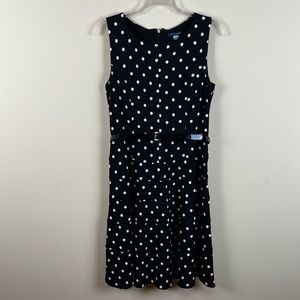 NWOT - Classic Tommy Hilfiger Black and White Polka Dot Belted Dress